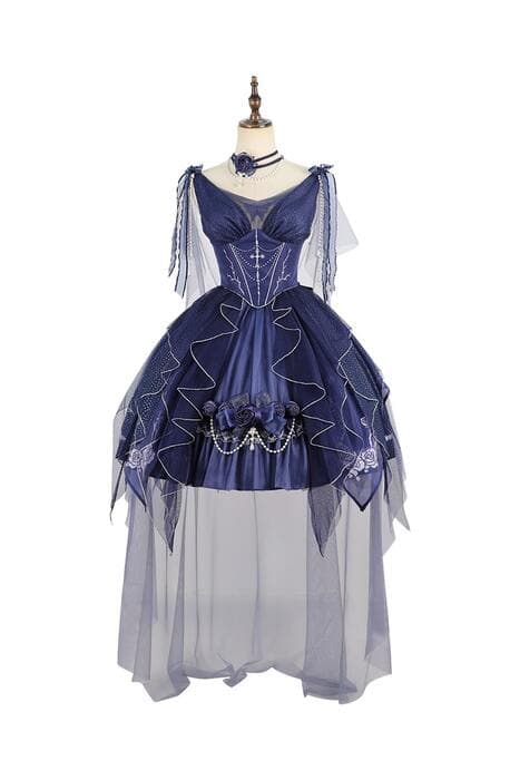 ロリータファッション 【ゴスロリ】深藍の薔薇・ゴスロリドレス
