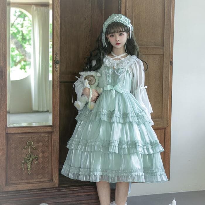 ロリータファッション 【クラシカルロリータ】エメラルドフェアリー・クラシカルロリータドレス