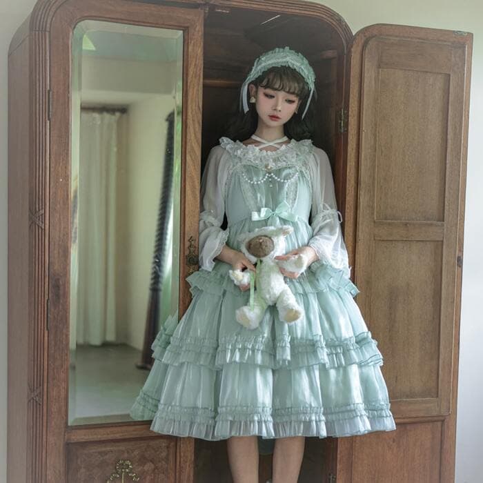 ロリータファッション 【クラシカルロリータ】エメラルドフェアリー・クラシカルロリータドレス