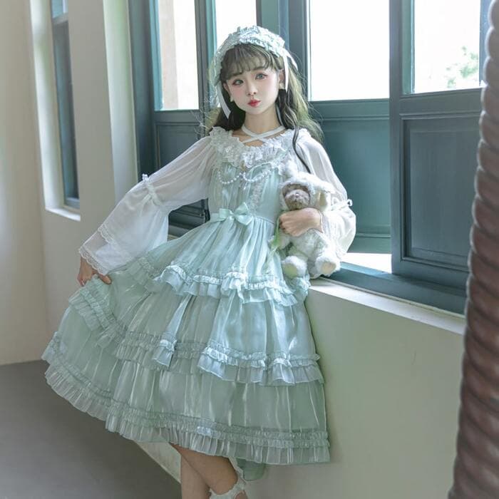 ロリータファッション 【クラシカルロリータ】エメラルドフェアリー・クラシカルロリータドレス