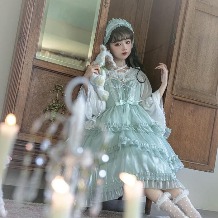 ロリータファッション 【クラシカルロリータ】エメラルドフェアリー・クラシカルロリータドレス
