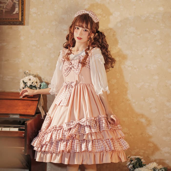ロリータファッション 【甘ロリータ】ピンクガーリー・甘ロリータワンピース