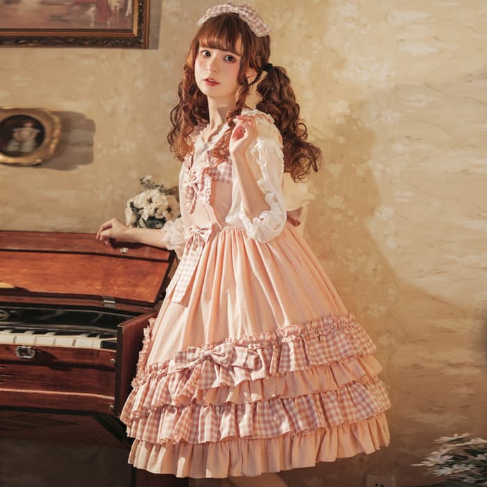 ロリータファッション 【甘ロリータ】ピンクガーリー・甘ロリータワンピース