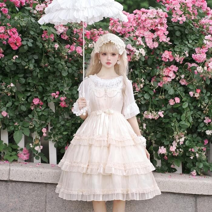 ロリータファッション 【クラシカルロリータ】アプリコットエレガンス・クラシカルロリータワンピース
