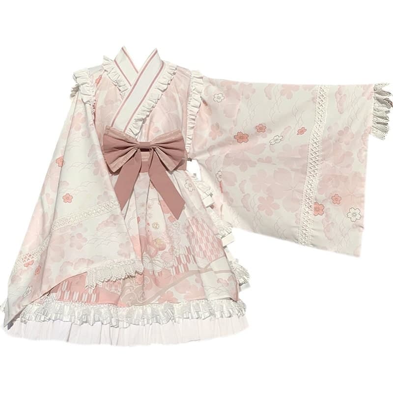 ロリータファッション【甘ロリータ】ラビットパステルレースリボンドレスワンピース