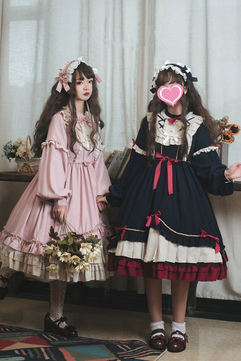 ロリータファッション 【クラシカルロリータ】ミルクティードレス