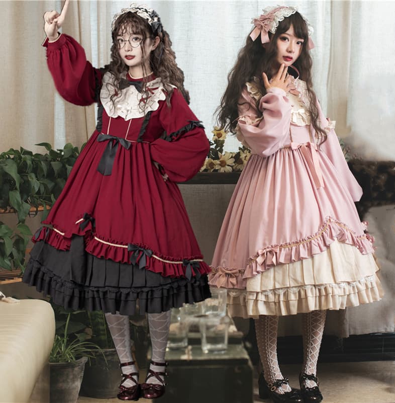 ロリータファッション 【クラシカルロリータ】ミルクティードレス