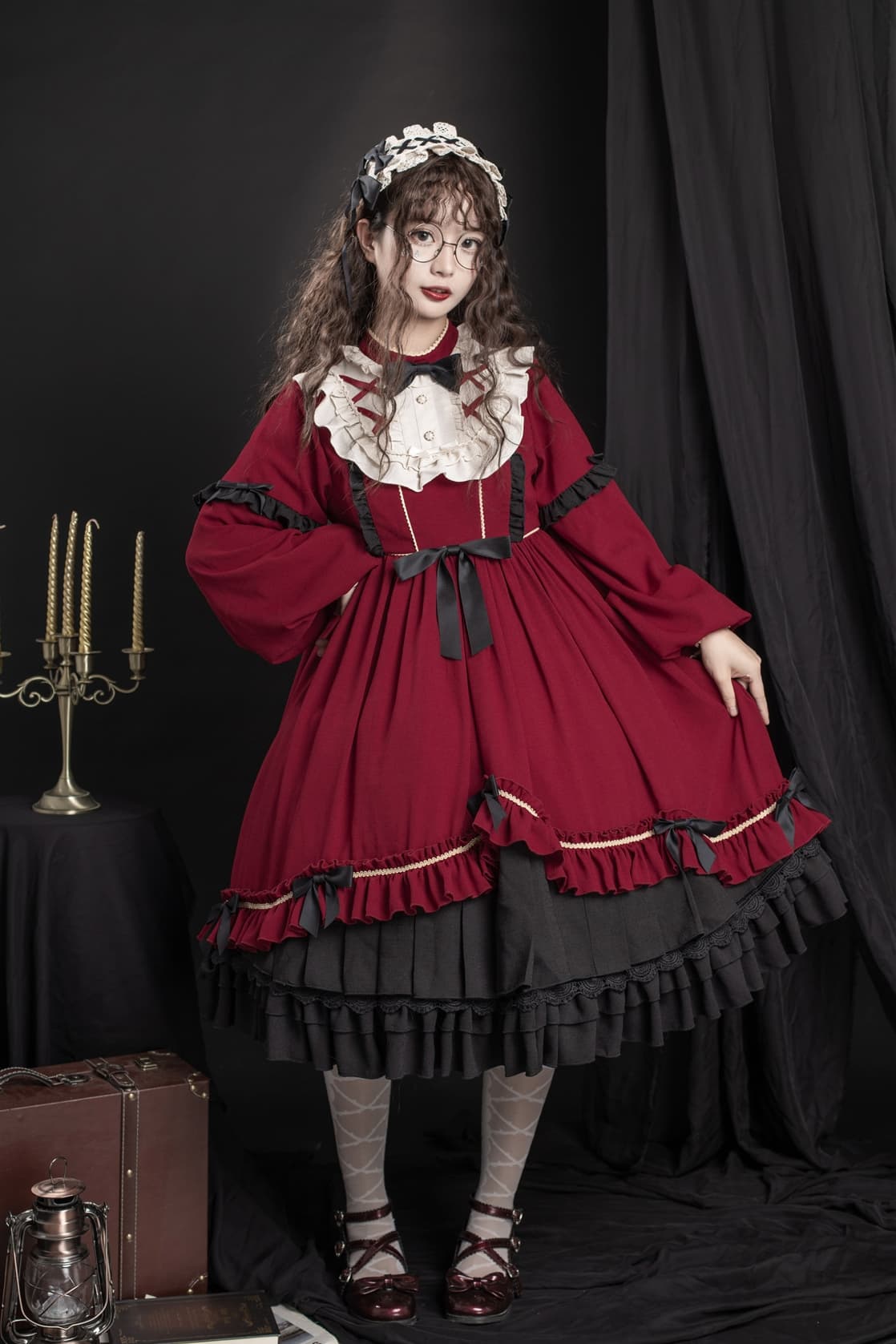 ロリータファッション 【クラシカルロリータ】秋冬レトロドレス