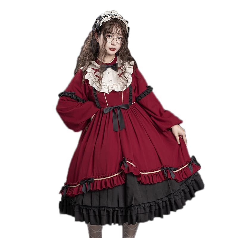 ロリータファッション 【クラシカルロリータ】秋冬レトロドレス