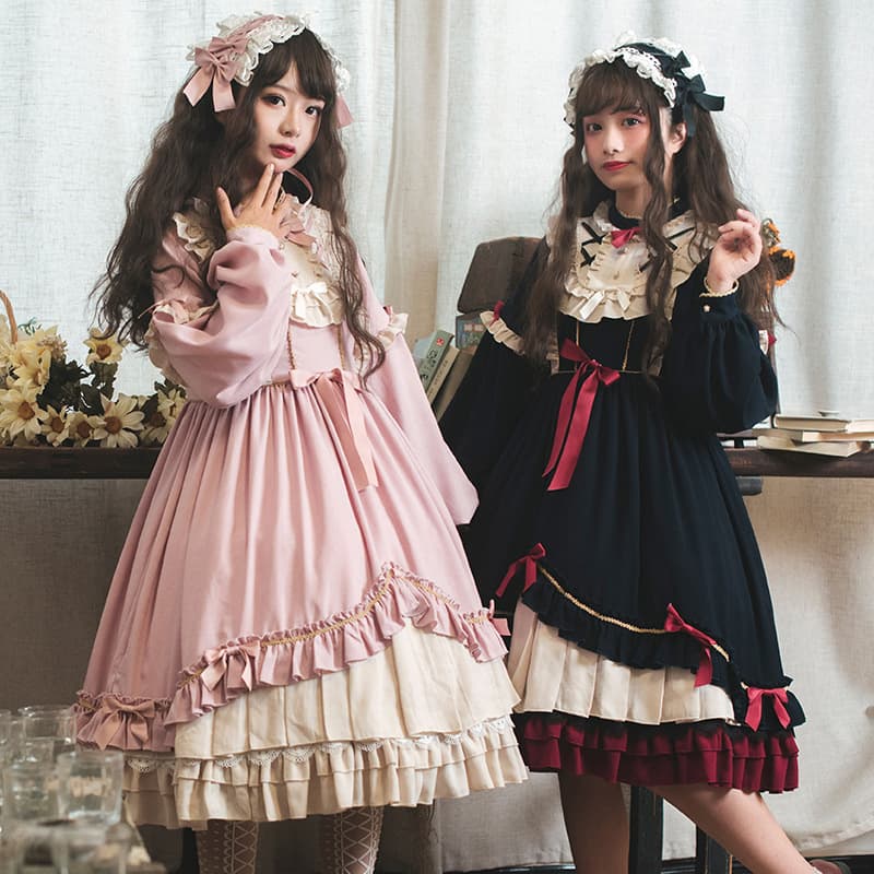ロリータファッション 【クラシカルロリータ】秋冬レトロドレス