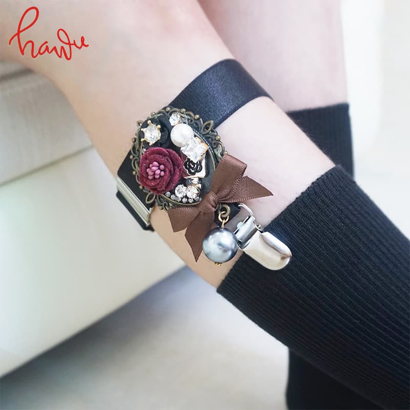 ロリータファッション【ゴスロリ】ロリータガーターベルト ブラックソックス ローズレッグリング ガーターベルト付き