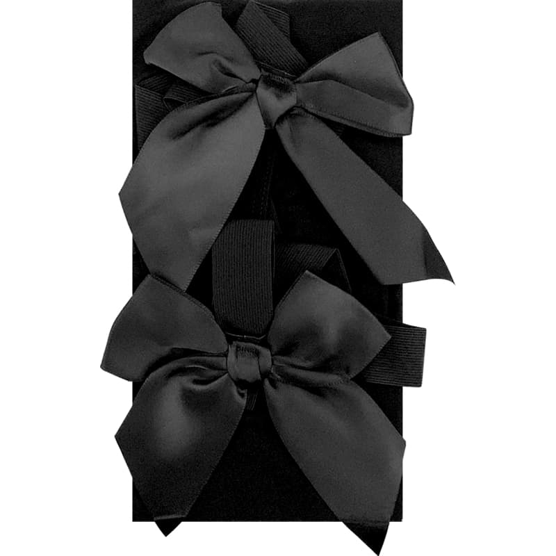 ロリータファッション【ゴスロリ】ロリータガーターベルト ブラックタイツ リボンガーター ロリータファッション