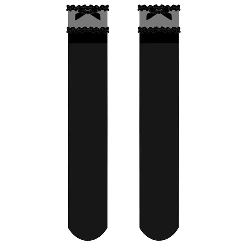 ロリータファッション【甘ロリータ】シアープチリボンハイソックス