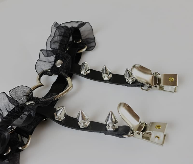 ロリータファッション【ゴスロリ】ロリータガーターベルト レースの靴下クリップ ガーターベルト ロリータファッション
