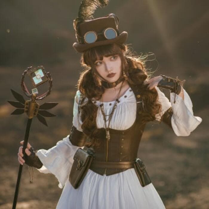 ロリータファッション 【スチームパンク】レザーベスト