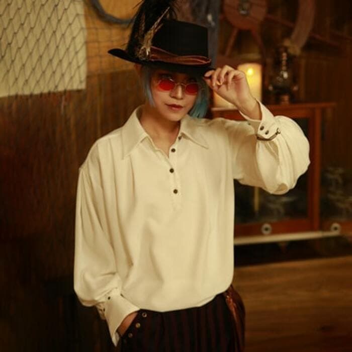 ロリータファッション 【スチームパンク】白色ブラウス