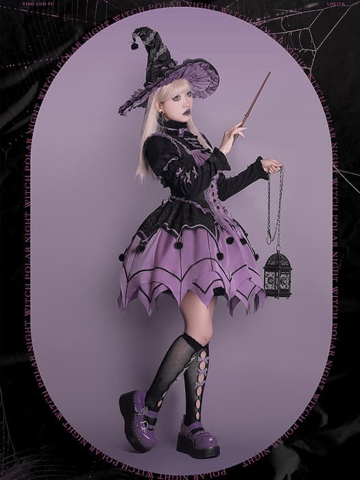 ロリータファッション 【ゴスロリ】ゴシックロリータ 魔女風セットアップ 帽子単品