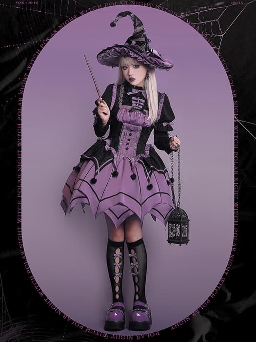 ロリータファッション 【ゴスロリ】ゴシックロリータ 魔女風セットアップ 帽子単品