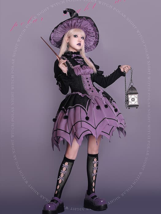 ロリータファッション 【ゴスロリ】ゴシックロリータ 魔女風セットアップ 帽子単品