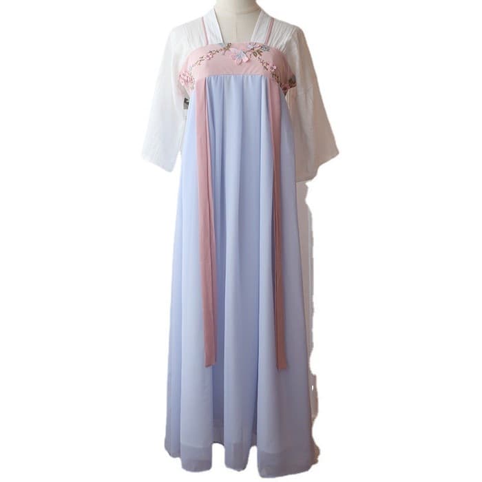 ロリータファッション 【中華ロリータ】パステルツートーンストレートチャイナワンピース