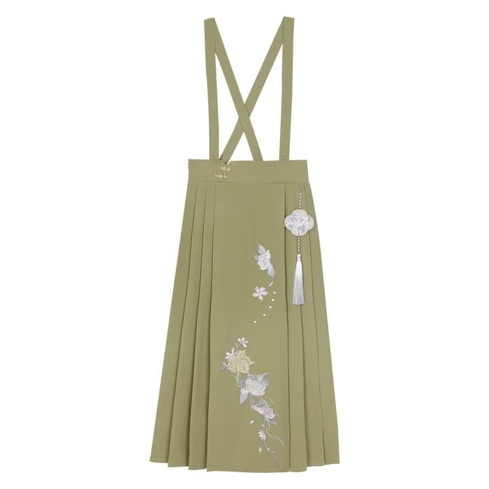 ロリータファッション 【中華ロリータ】グリーン ナチュラルセットアップ フルセット