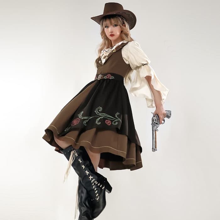 ロリータファッション 【スチームパンク】ロリータ 時の薔薇ドレス 学生服風