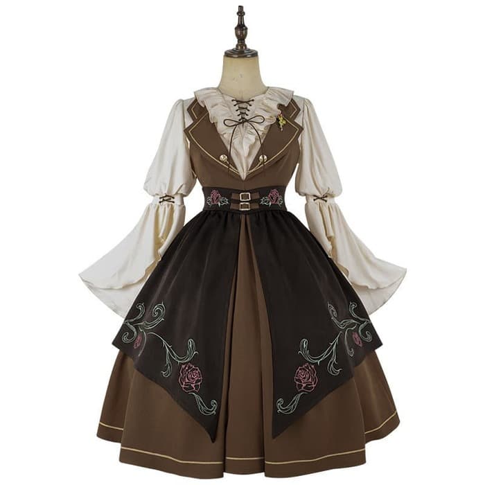 ロリータファッション 【スチームパンク】ロリータ 時の薔薇ドレス 学生服風