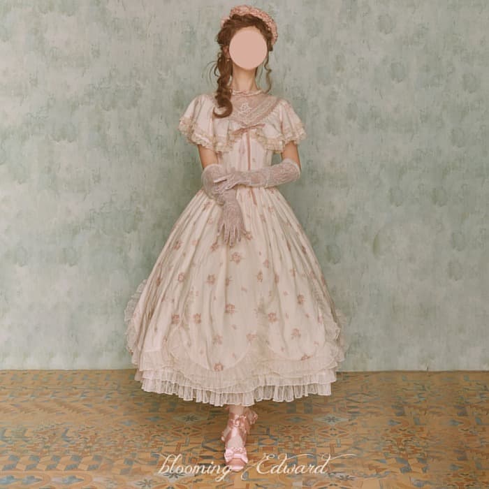 ロリータファッション 【クラシカルロリータ】フラワーガ―ルワンピース