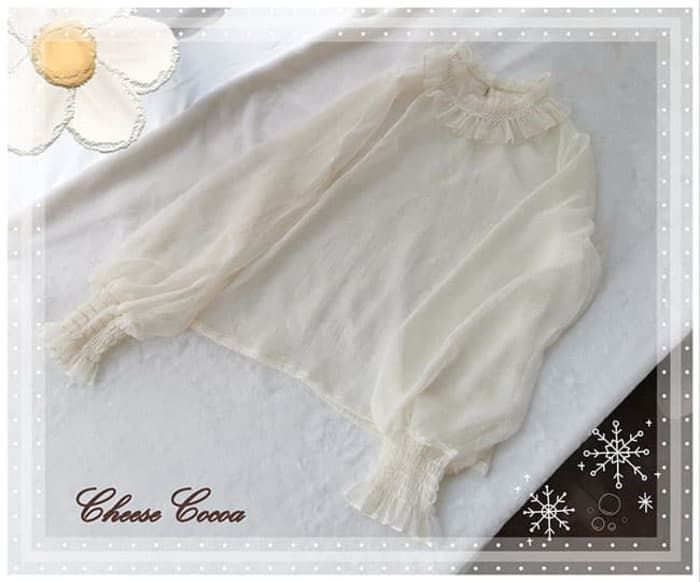 ロリータファッション 【クラシカルロリータ】レトロカラーフリルブラウス