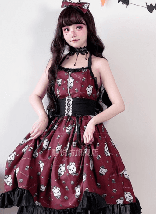 ロリータファッション 【ゴスロリ】こあくまべあのごしっくワンピース