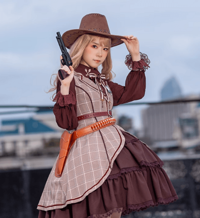 ロリータファッション 【スチームパンク】【軍服ロリータ】歯車とリボンの髪飾りセット ワンピース