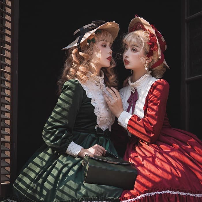 ロリータファッション 【クラシカルロリータ】レトロエレガントなドレス