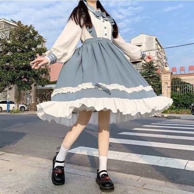 ロリータファッション 【クラシカルロリータ】ディズニープリンセスロースカートロリータ