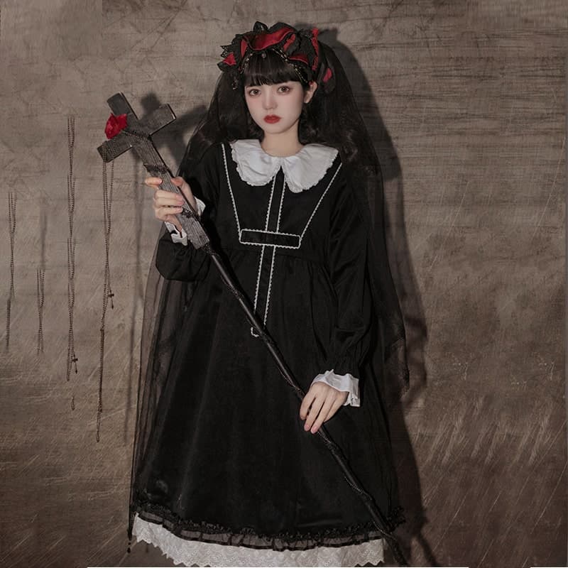 ロリータファッション【ゴスロリ】ゴシック風スモールスカートロリータドレス