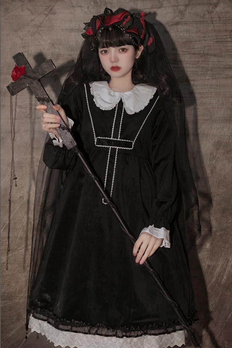 ロリータファッション【ゴスロリ】ゴシック風スモールスカートロリータドレス