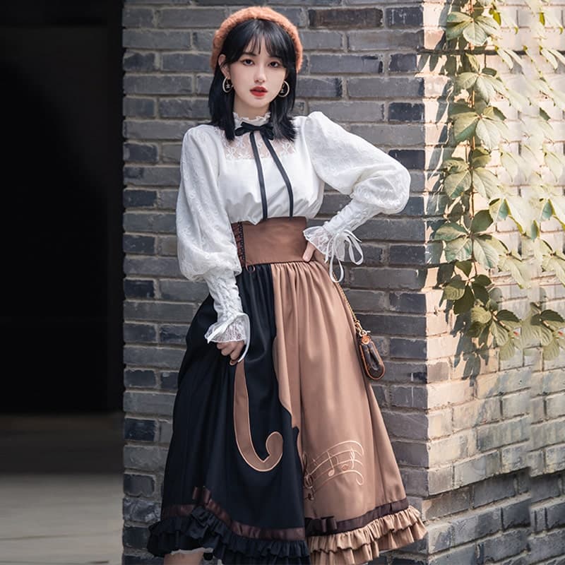 ロリータファッション 【クラシカルロリータ】ヴァイオリンミドル丈スカート