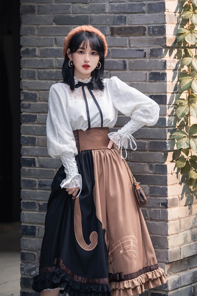 ロリータファッション 【クラシカルロリータ】ヴァイオリンミドル丈スカート