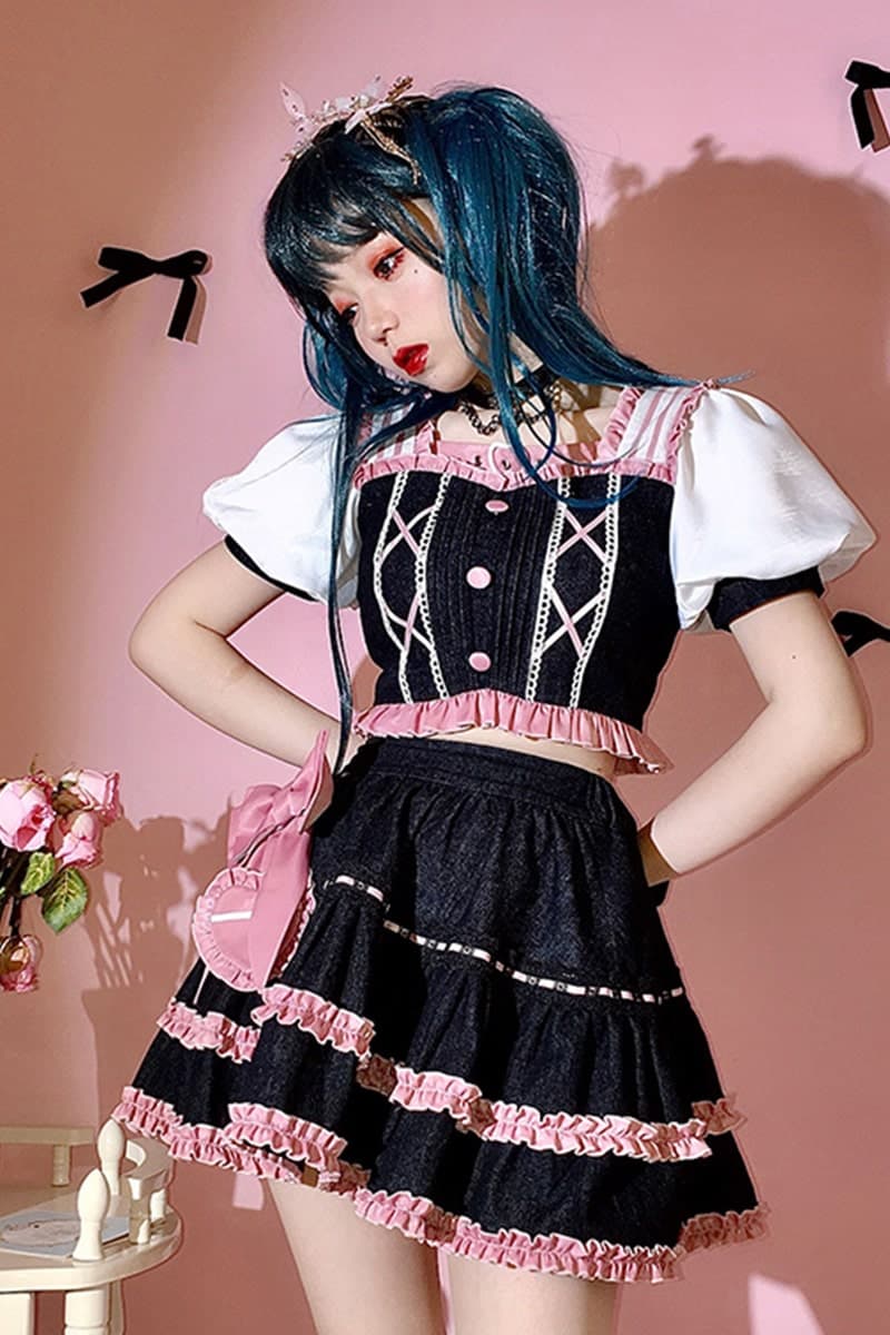 【甘ロリータ】ブラックガールスーツ