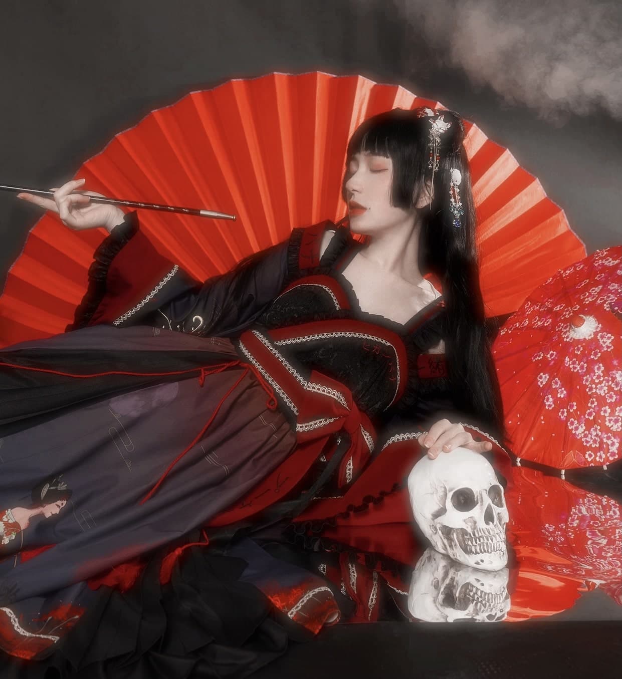 ロリータファッション【和風ロリータ】大正花魁風和風ロリータドレス