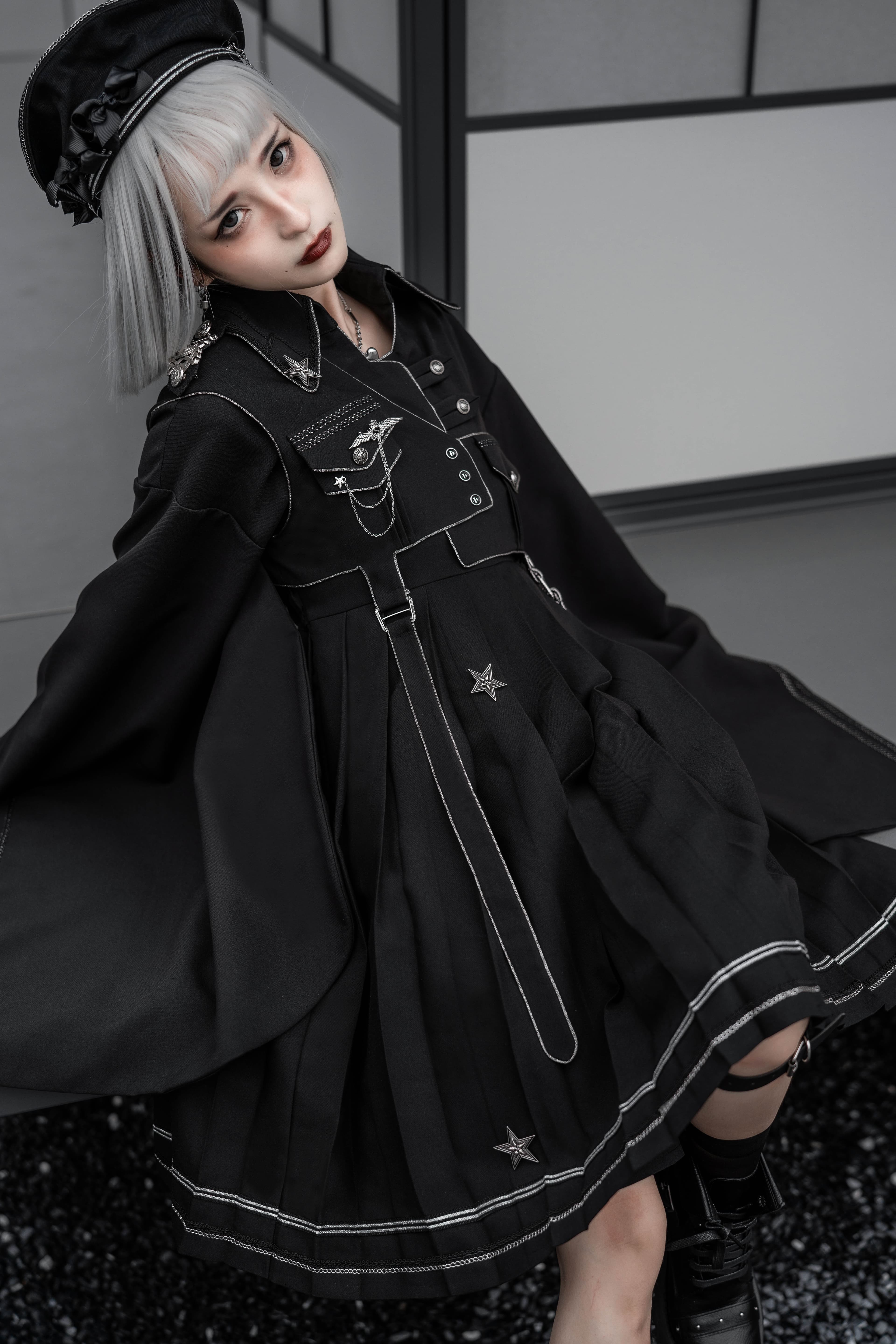 【和風ロリータ】軍服風ドレス