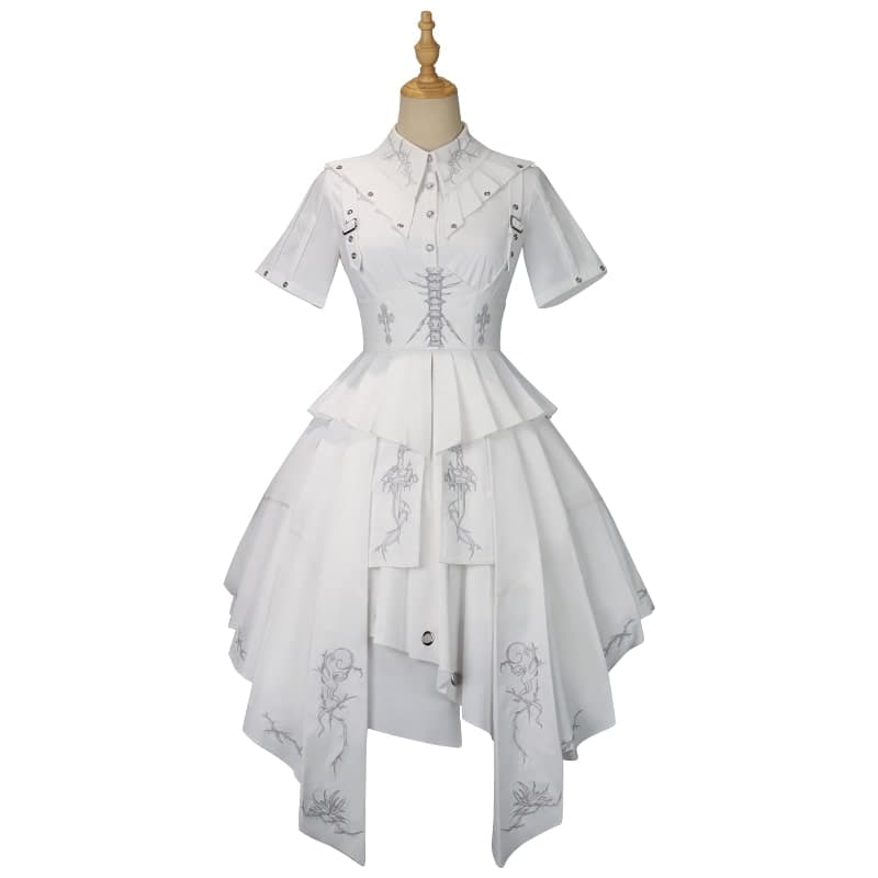 【軍服ロリータ】ホワイトバトルドレス