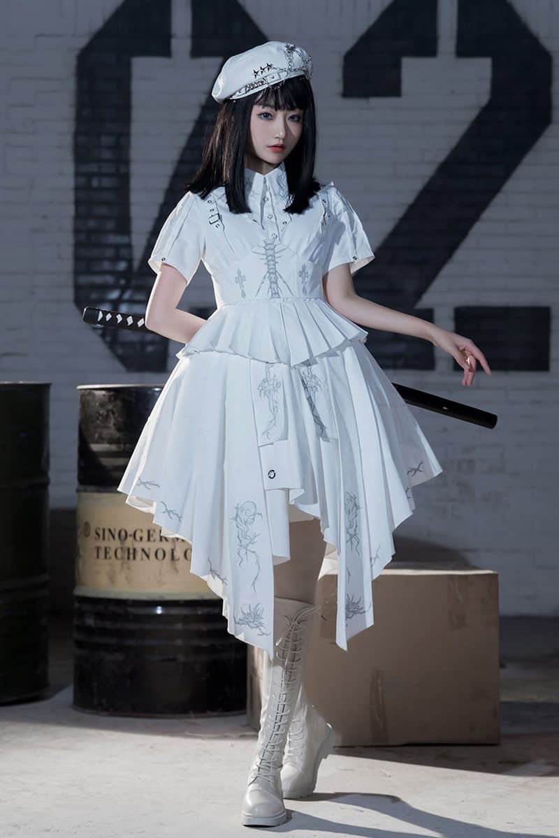 【軍服ロリータ】ホワイトバトルドレス