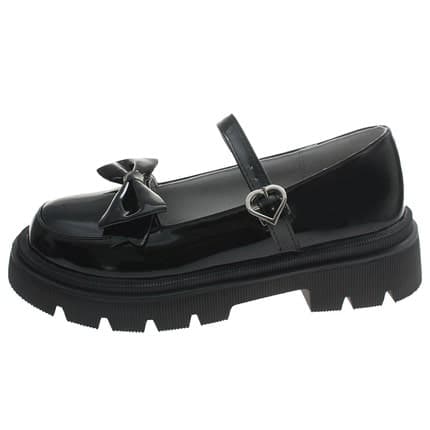 ロリータファッション【ゴスロリ】リボン厚底ローファー ロリータ靴