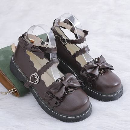 ロリータファッション 【クラシカルロリータ】レトロリボンローファー ロリータ靴