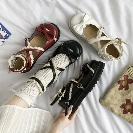 ロリータファッション 【クラシカルロリータ】レトロフリルローファー 靴