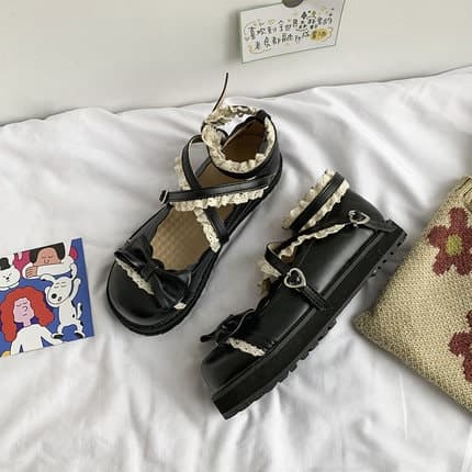 ロリータファッション 【クラシカルロリータ】レトロフリルローファー 靴