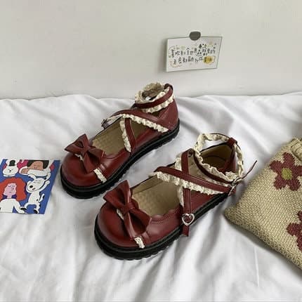 ロリータファッション 【クラシカルロリータ】レトロフリルローファー 靴