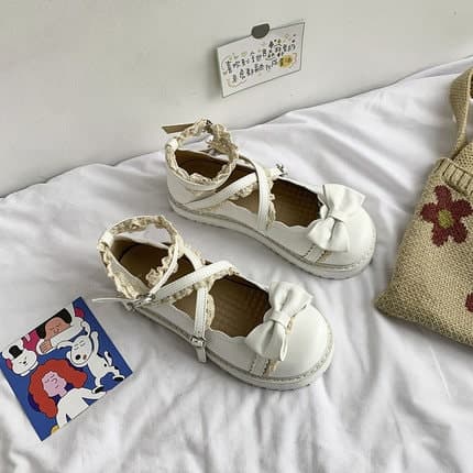 ロリータファッション 【クラシカルロリータ】レトロフリルローファー 靴