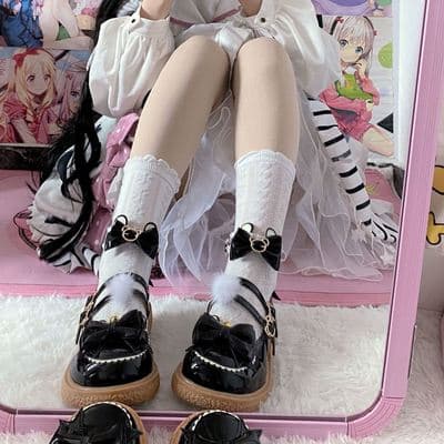 ロリータファッション【甘ロリータ】アニマルフリルローファー 靴