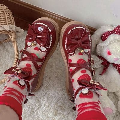 ロリータファッション【甘ロリータ】アニマルフリルローファー 靴